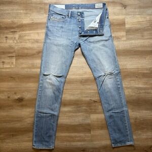 Diesel Jeans Men 31x32 Blue Tepphar Slim Carrot Stretch Denim Distressed 0807S